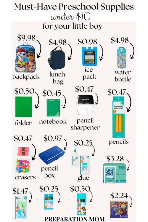 back-to-school preschool supplies